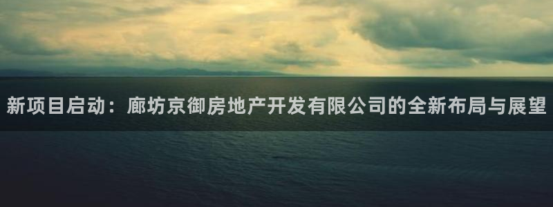新宝5直属：新项目启动：廊坊京御房地产开发有限公司的全新布局