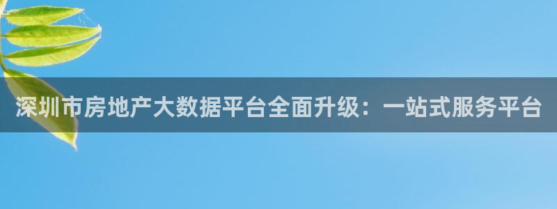 新宝5直属：深圳市房地产大数据平台全面升级：一站式服务平台