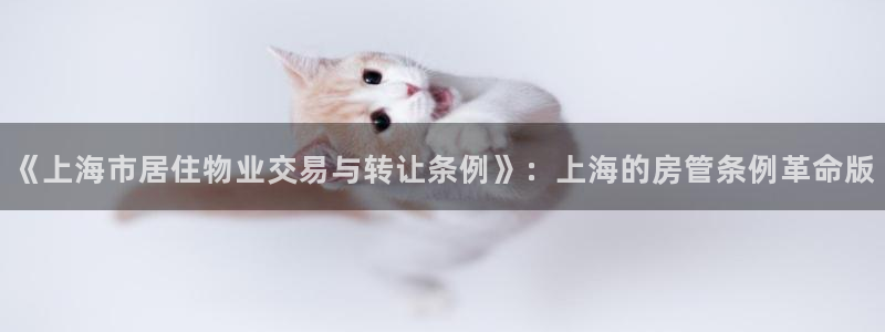 新宝5飞355051：《上海市居住物业交易与转让条例》：上海
