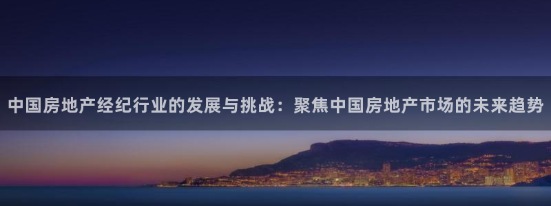 新宝5软件下载：中国房地产经纪行业的发展与挑战：聚焦中国房地