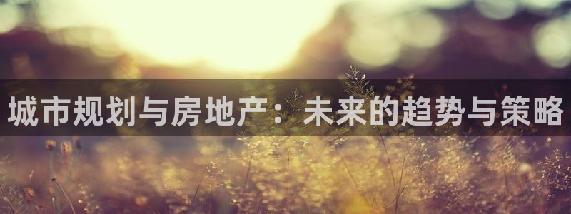 新宝5平台登录注册：城市规划与房地产：未来的趋势与策略
