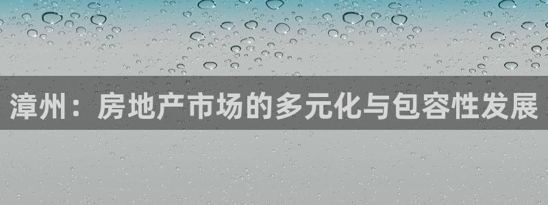 新宝5培训：漳州：房地产市场的多元化与包容性发展
